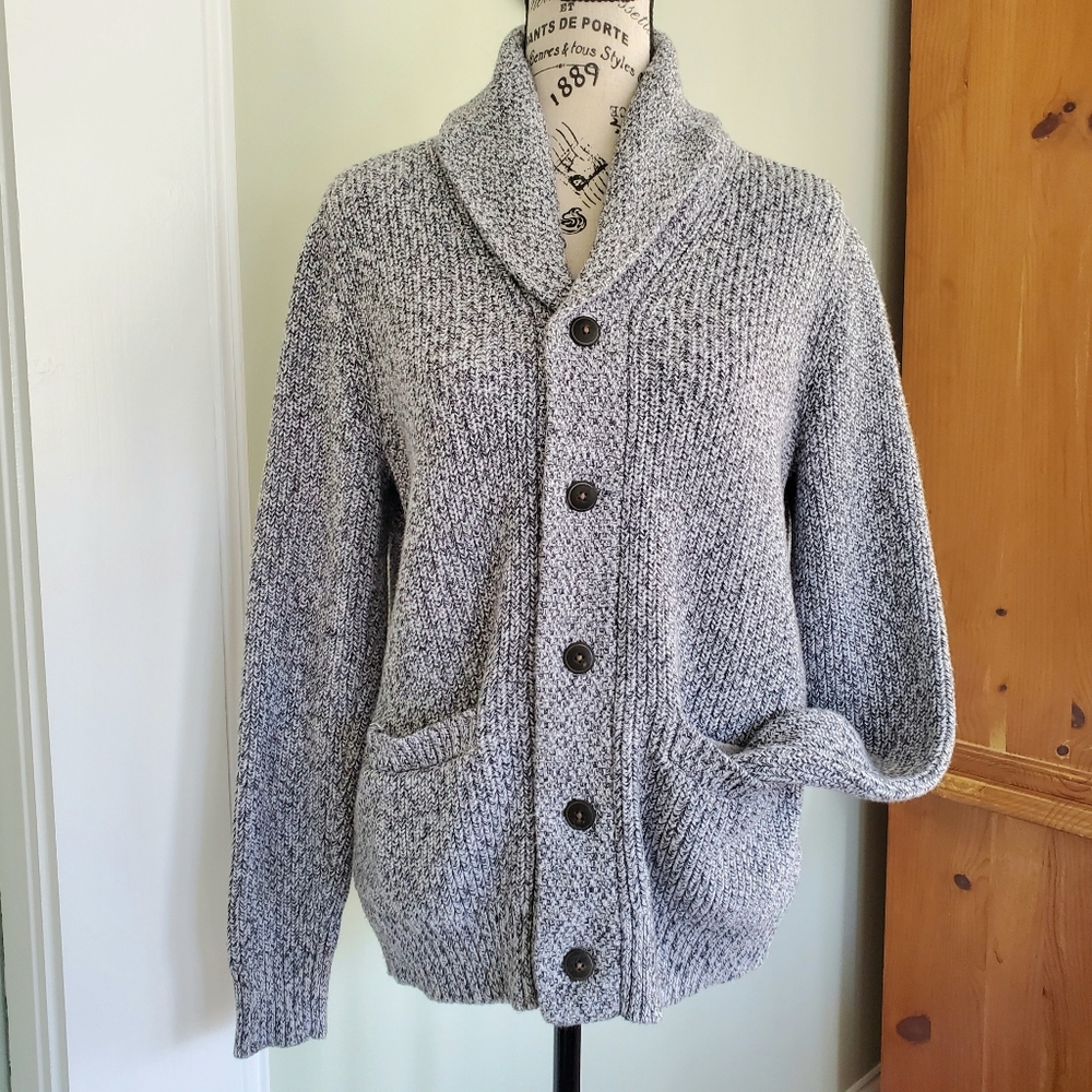 Faherty Men's Marled Cotton & Cashmere Shawl Collar Cardigan
